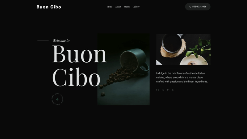 Buon Cibo - Authentic Italian Restaurant Website